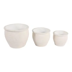 LUTHERHOLM SET OF 3 IVORY PLANTER 8 (IN) 5