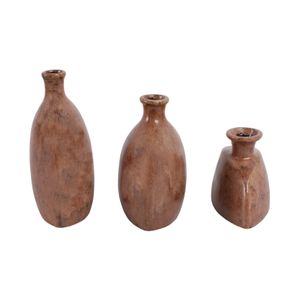 BENTONFIELD SET OF 3 BROWN VASES 9 (IN) 4