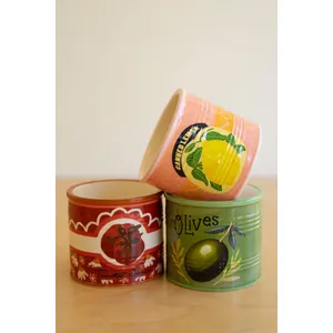 Set of 3 Ceramic Canned Goods Planters 3