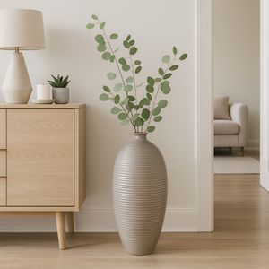 CANTONWIND BEIGE VASE 28 (IN) 12