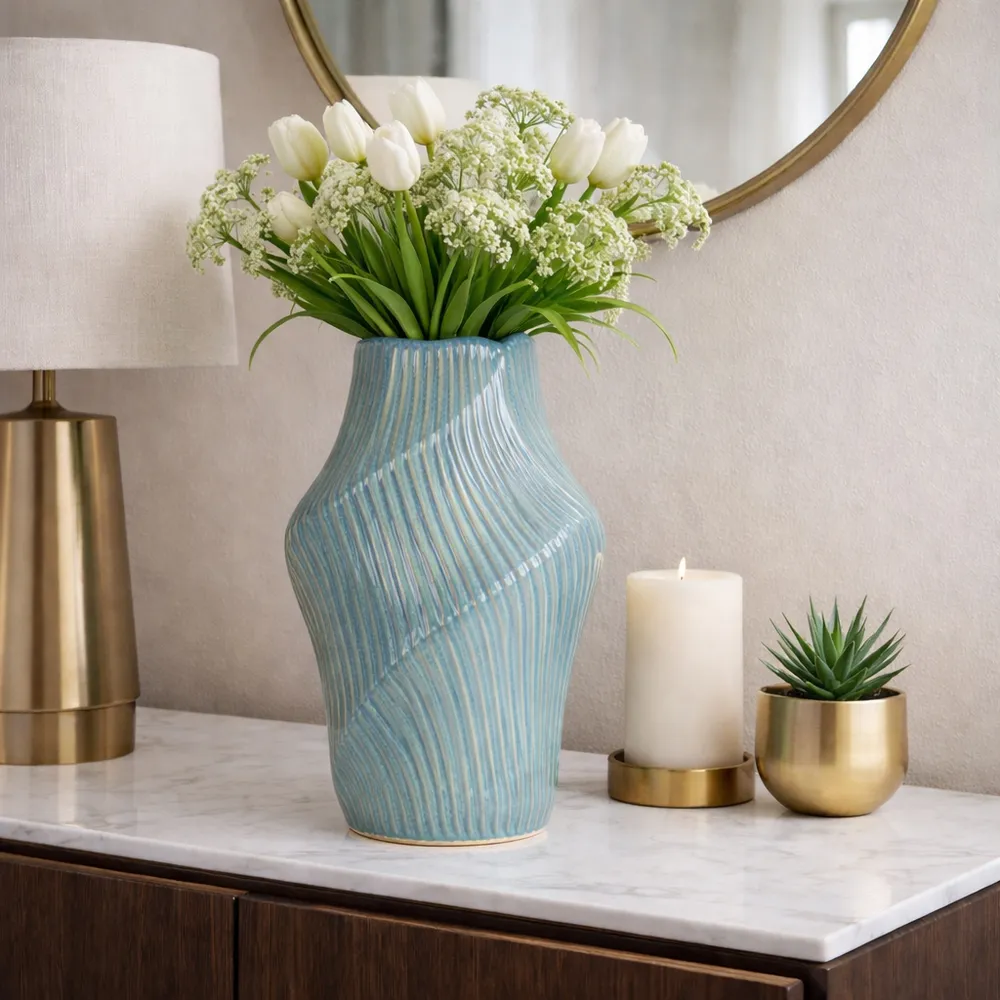 DORSEYSTONE BLUE VASE 14 (IN)
