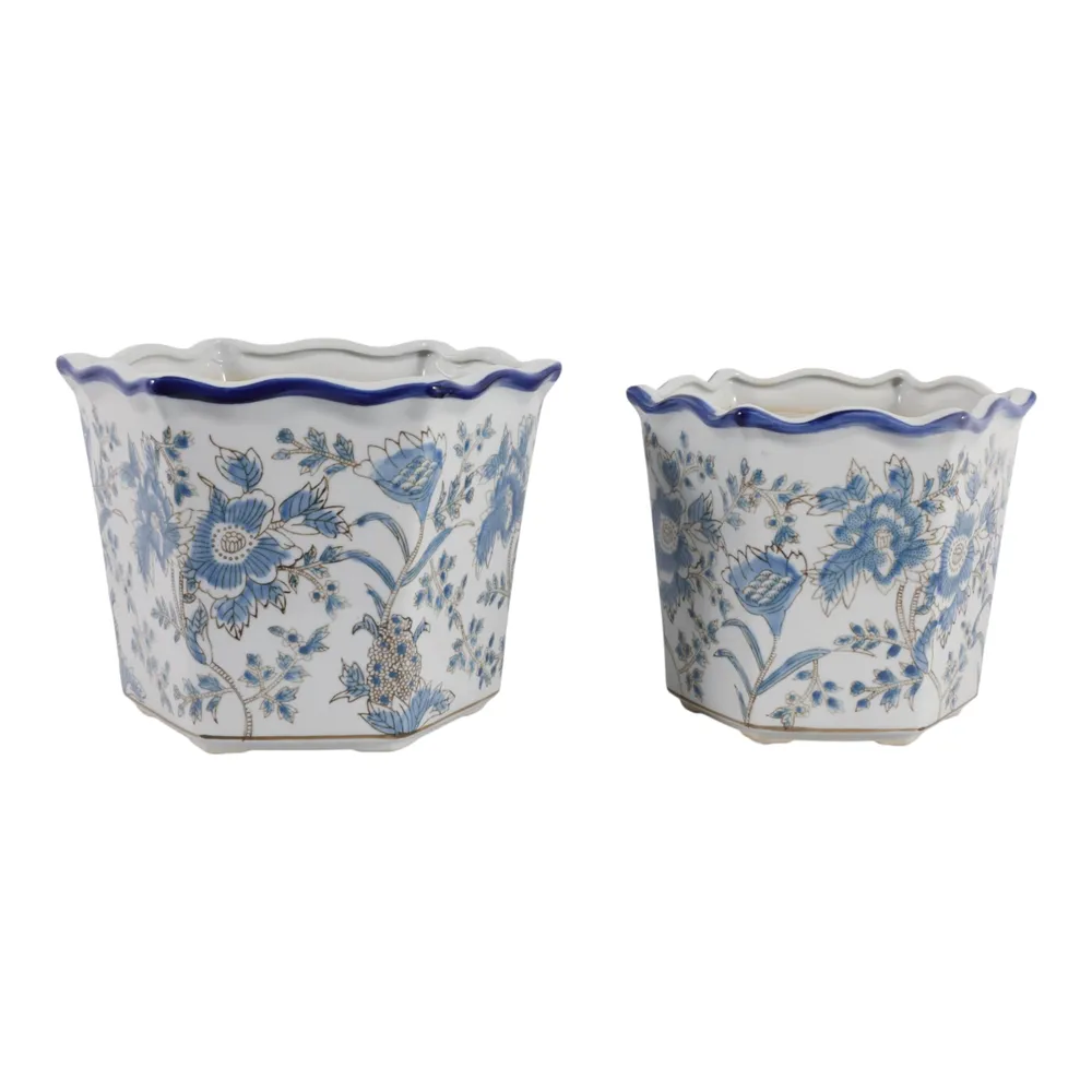 ENOCHFIELD SET OF 2 BLUE PLANTER 10 (IN)