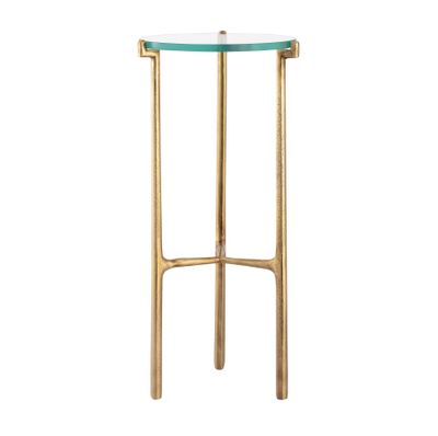 Bump Out Accent Table - Aged Brass