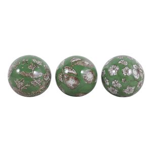 NOVAPORT SET OF 3 GREEN ORBS 5 (IN) 6