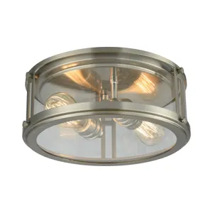 Coby 13″ Wide 2-Light Flush Mount - Brushed Nickel 1