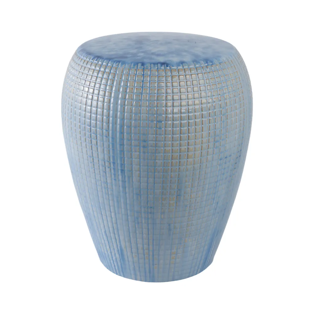 FLINTSIDE BLUE GARDEN STOOL 18 (IN)