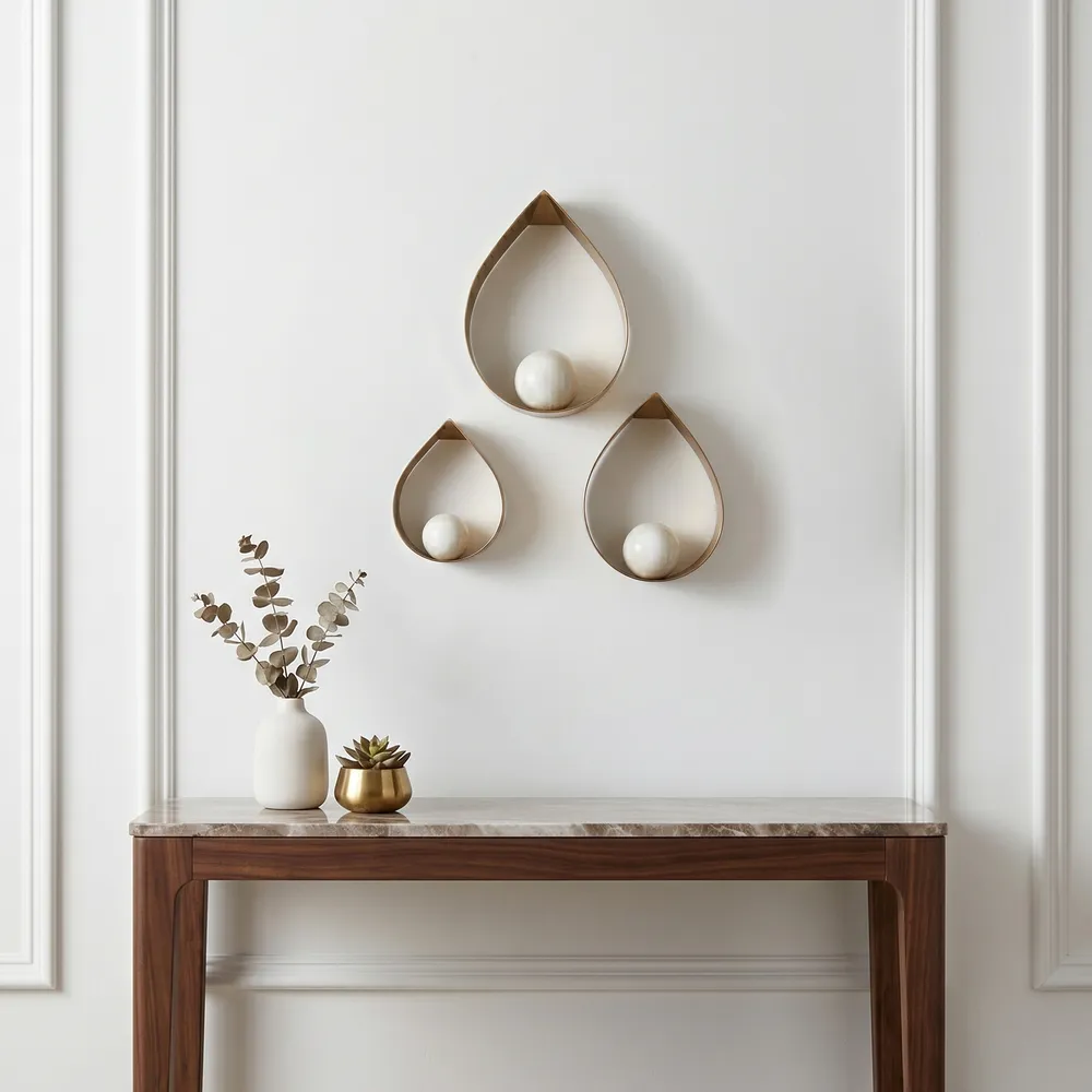 HARDENBROOK SET OF 3 GOLD WALL SCULPTURES 14 (IN)