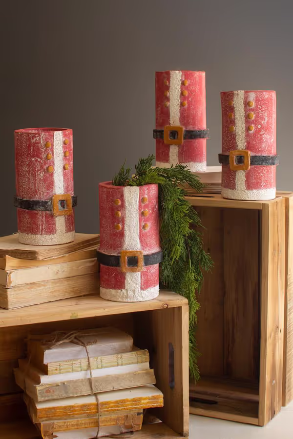 Red Santa Suit Clay Vase/Wine Cooler