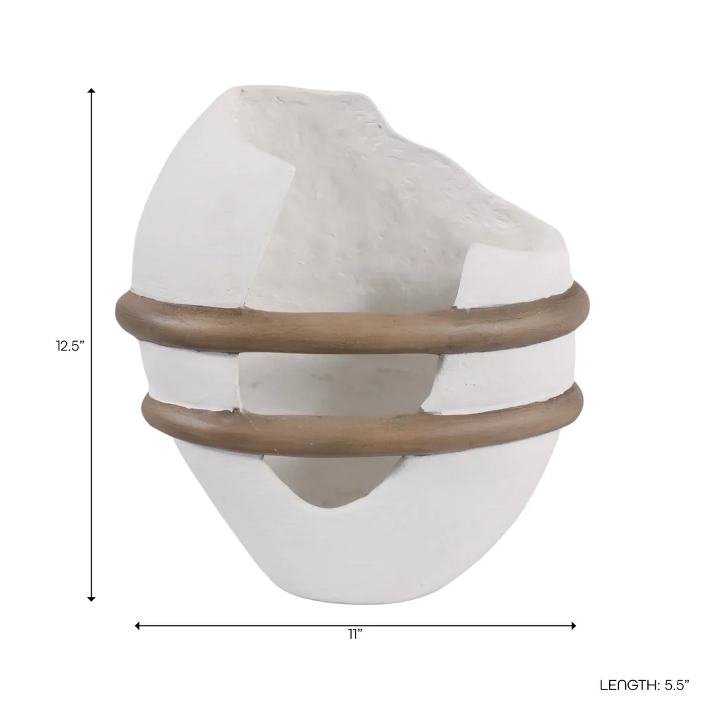 LUKETON WHITE VASE 13 (IN)