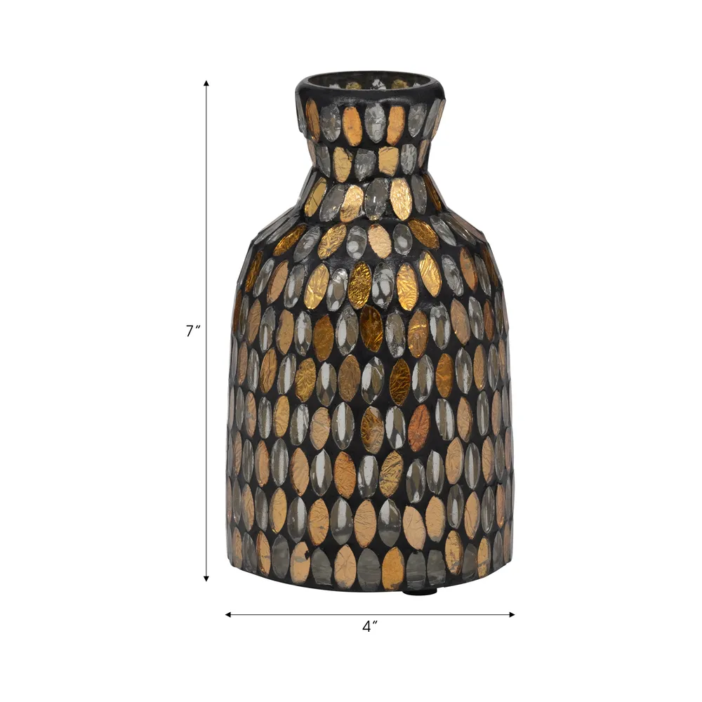 ENSLEYRIDGE BRONZE GLASS VASE 7 (IN)