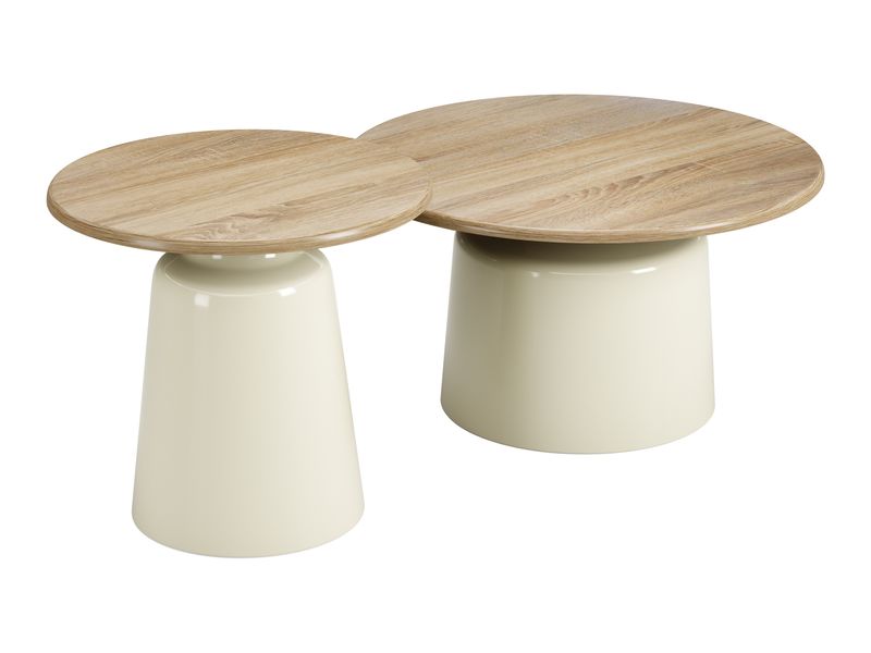 Lireen Coffee Table Set Natural & Ivory 5
