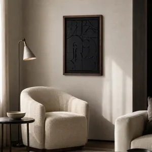 29X22" PAPER MACHE WALL ART, BLACK/DARK BROWN 10
