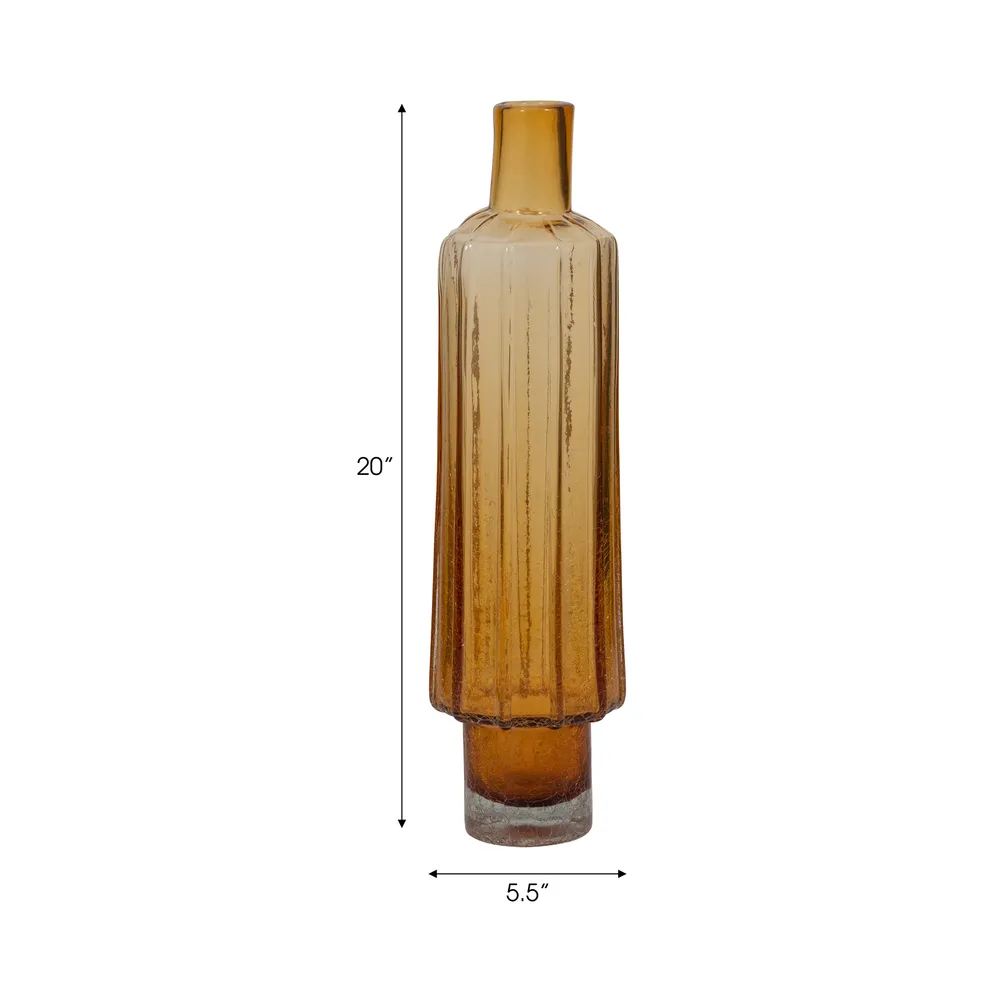 VINSON ORANGE GLASS VASE 20 (IN)