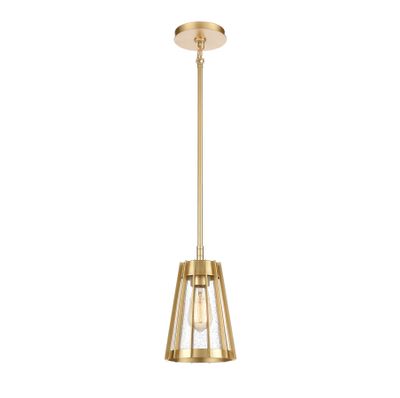 Open Louvers 6.75″ Wide 1-Light Mini Pendant - Champagne Gold