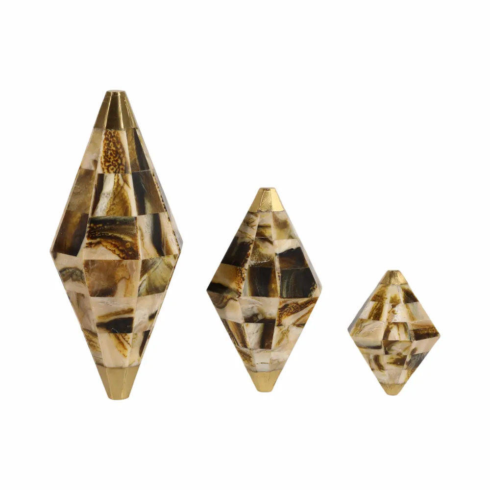 GREYSONWAY SET OF 3 BROWN DECOR 5 (IN)