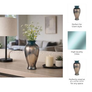 KNOXWICK BLUE GLASS VASE 12 (IN) 10