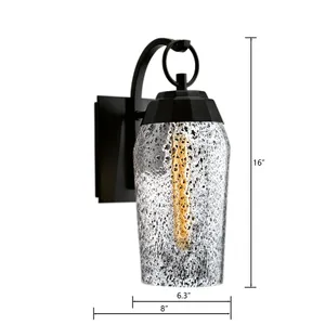 Lyrids 16'' High 1-Light Outdoor Sconce - Matte Black 2