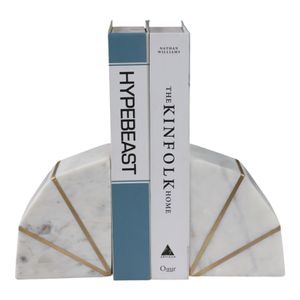 ORTONFORD SET OF 2 WHITE BOOKENDS 6 (IN) 3