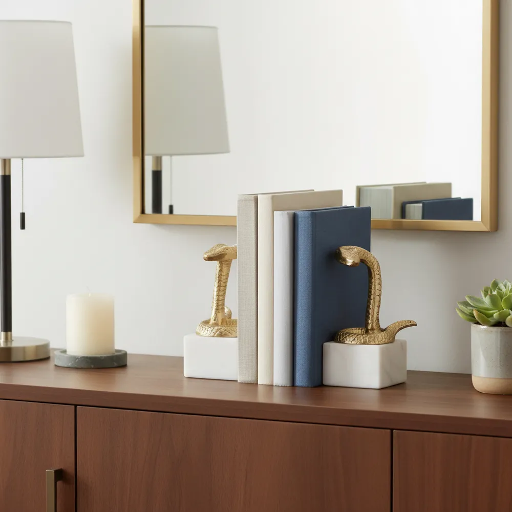 COLEROSE SET OF 2 GOLD BOOKENDS 8 (IN)