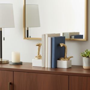 COLEROSE SET OF 2 GOLD BOOKENDS 8 (IN) 2
