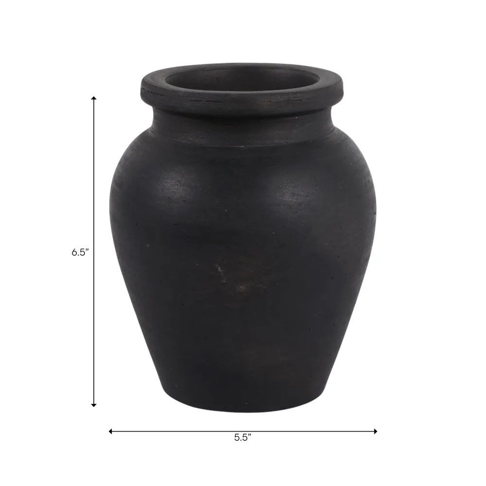 HAWLEYWORTH BLACK VASE 7 (IN)