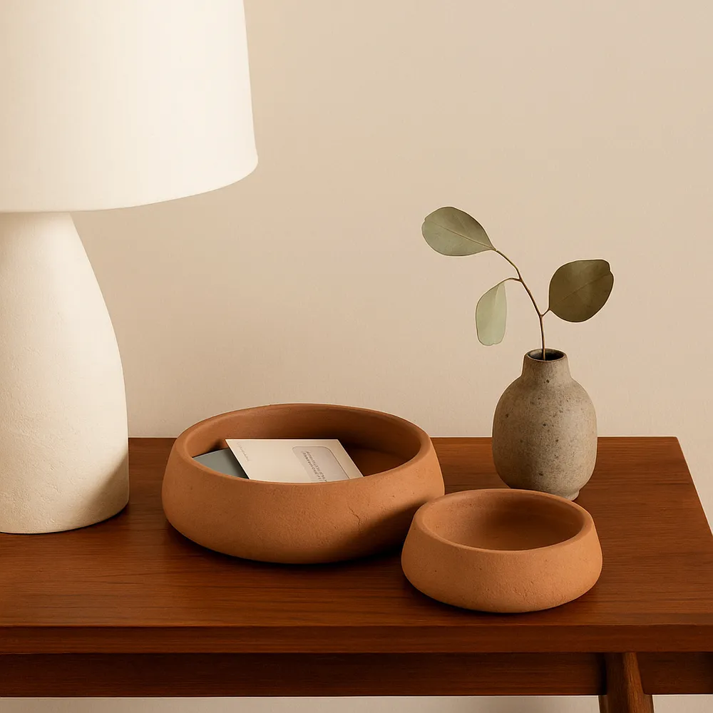 HOLLISHOLM SET OF 2 BROWN BOWLS 4 (IN)