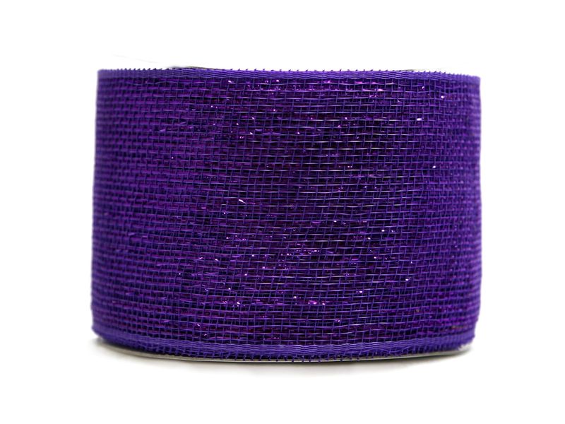 4" x 25yds Plastic Mesh, Purple Metallic 1