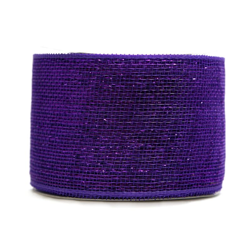 4" x 25yds Plastic Mesh, Purple Metallic