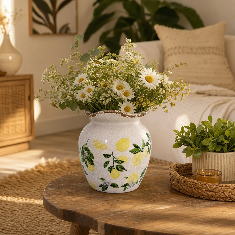 ROSEOAK YELLOW VASE 7 (IN)