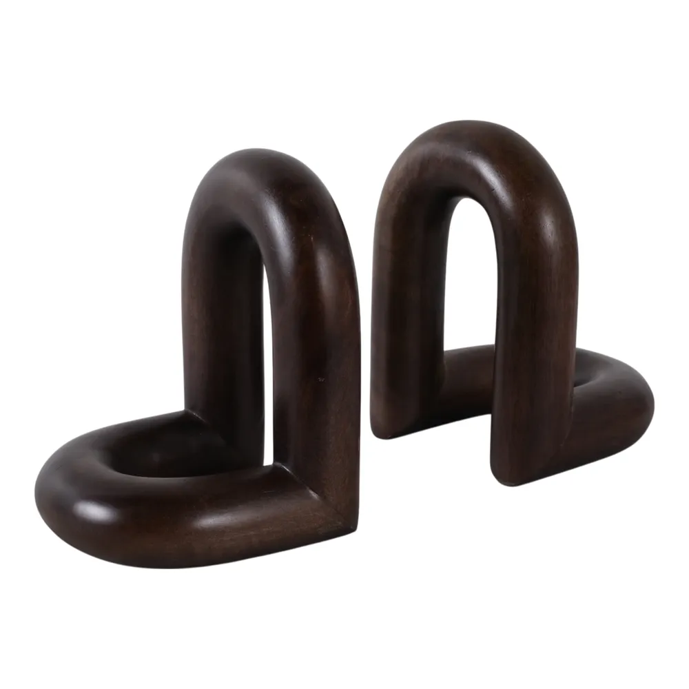 TRUEPORT SET OF 2 BROWN BOOKENDS 8 (IN)