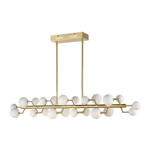 Keir 43'' Wide 22-Light Linear Chandelier - Brass 2