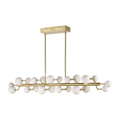 Keir 43″ Wide 22-Light Linear Chandelier - Brass