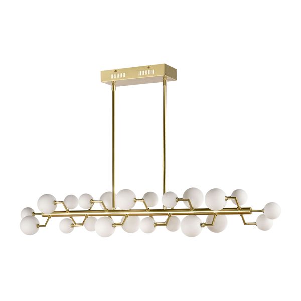 Keir 43'' Wide 22-Light Linear Chandelier - Brass