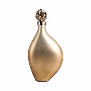 BAKERSHAW GOLD GLASS VASE 18 (IN) 1