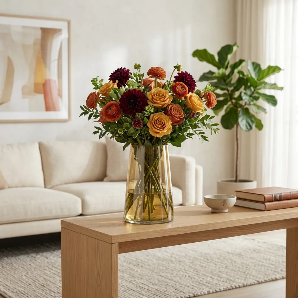 HARLANGROVE GOLD GLASS VASE 8 (IN)
