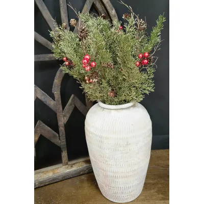 Flocked Yuletide Spray 15.5in