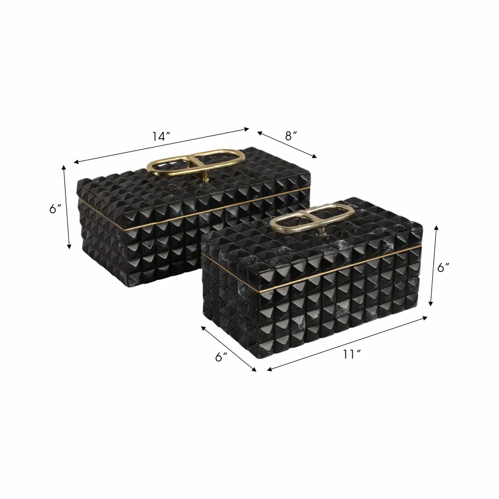 FABIANMILL SET OF 2 GRAY BOXES 6 (IN)