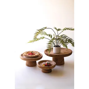 Set of 3 Wooden Display Stands 1