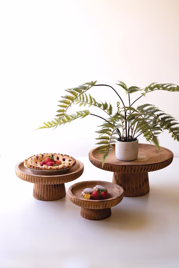 Set of 3 Wooden Display Stands