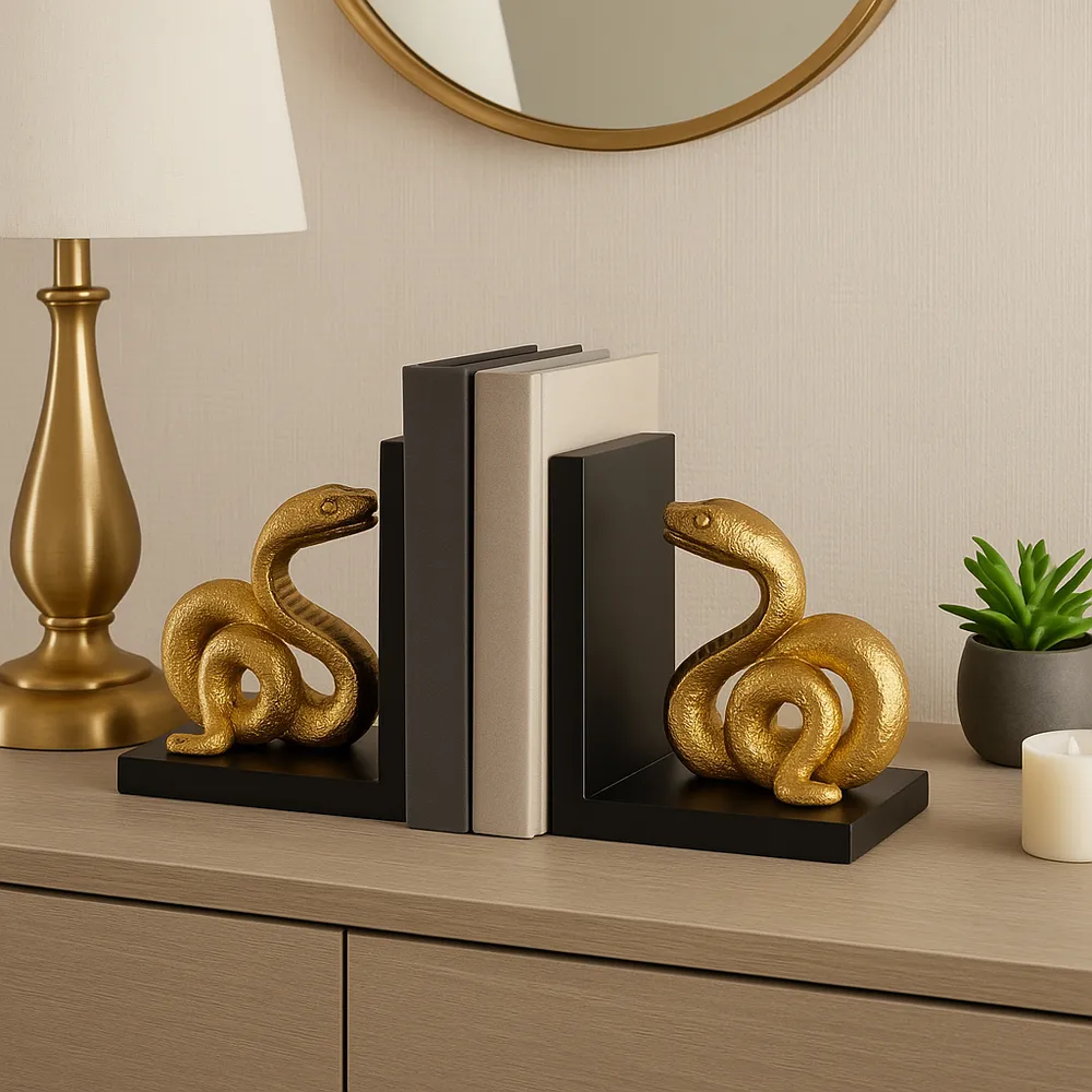 PAGEHOLM SET OF 2 BLACK BOOKENDS 6 (IN)