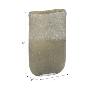 CASPERGROVE GREEN GLASS VASE 10 (IN) 9