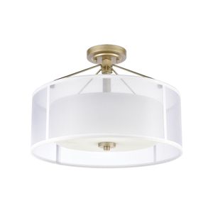 Diffusion 18'' Wide 3-Light Semi Flush Mount - Aged Silver 2