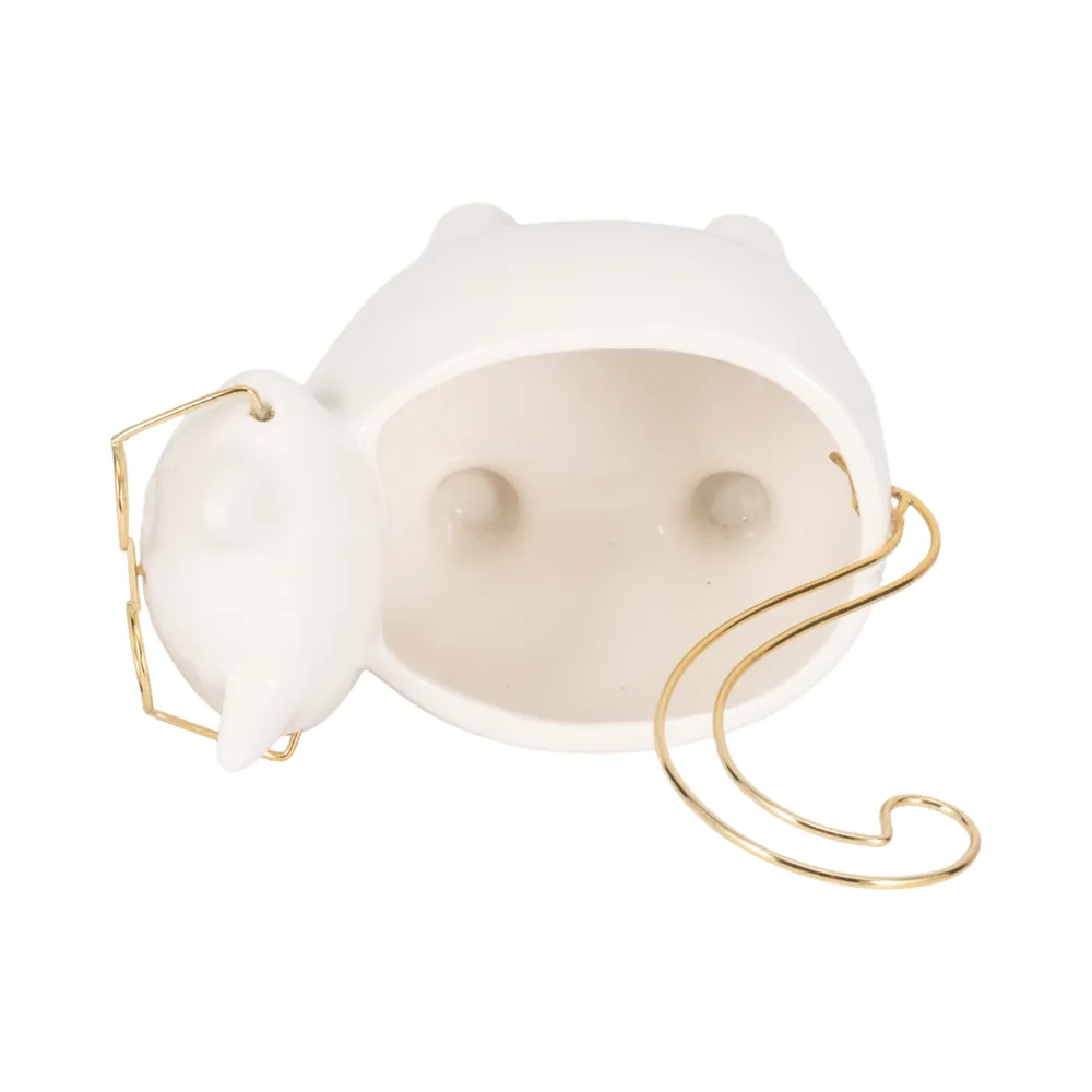 CARLINOAK WHITE TRINKET DISH 8 (IN)