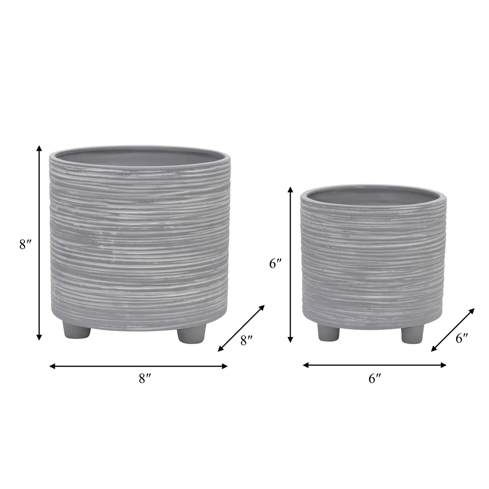 COHENGROVE SET OF 2 GRAY PLANTER 8 (IN)