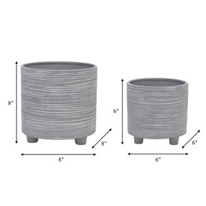 COHENGROVE SET OF 2 GRAY PLANTER 8 (IN) 7