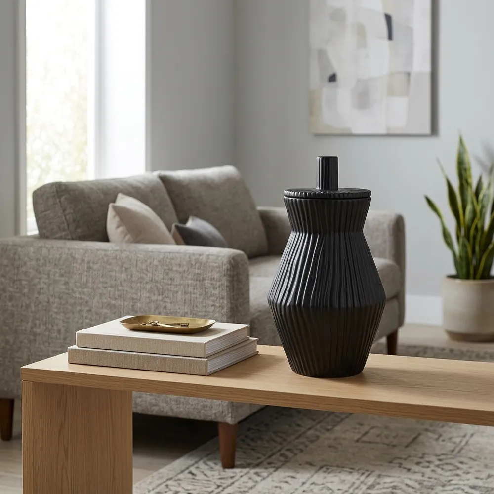 WRENTON BLACK VASE 15 (IN)
