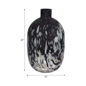 LUKEVIEW BLACK GLASS VASE 23 (IN) 8