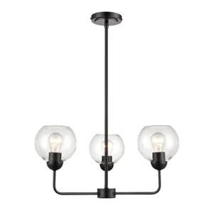 Boman 23'' Wide 3-Light Chandelier - Matte Black 1