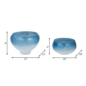 LOCHWOOD SET OF 2 BLUE BOWLS 9 (IN) 8