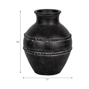 ROSEBEACH BLACK VASE 14 (IN) 9